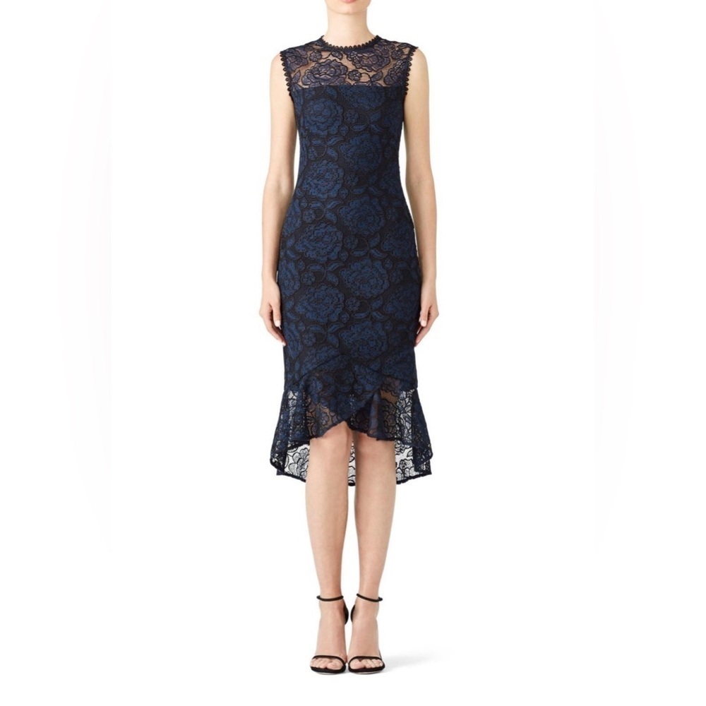Shoshanna Reika Two Tone Floral Lace Dress